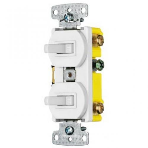 COMBO, 15A SP TOG, 15A 3W TOG, WH